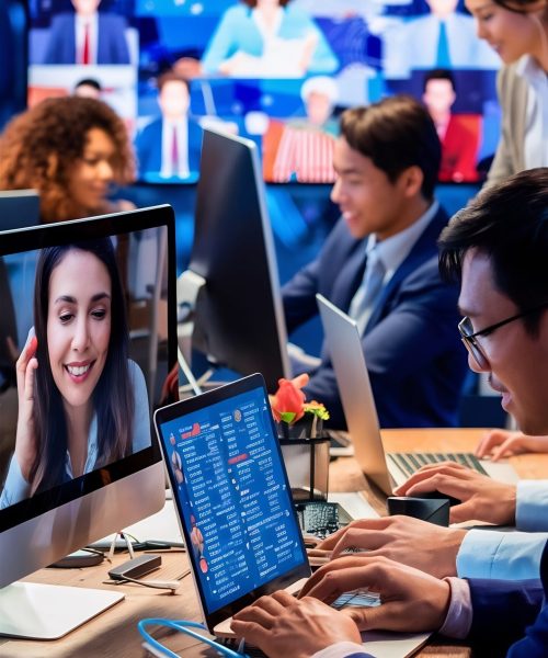 business-people-working-using-technology-connect-with-others